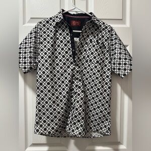 Black & White Patterned Short Sleeve Shirt